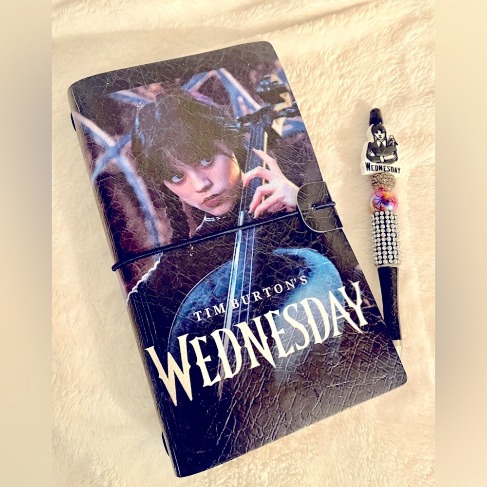 Wednesday Addams Notebook and Hand Crafted Pen